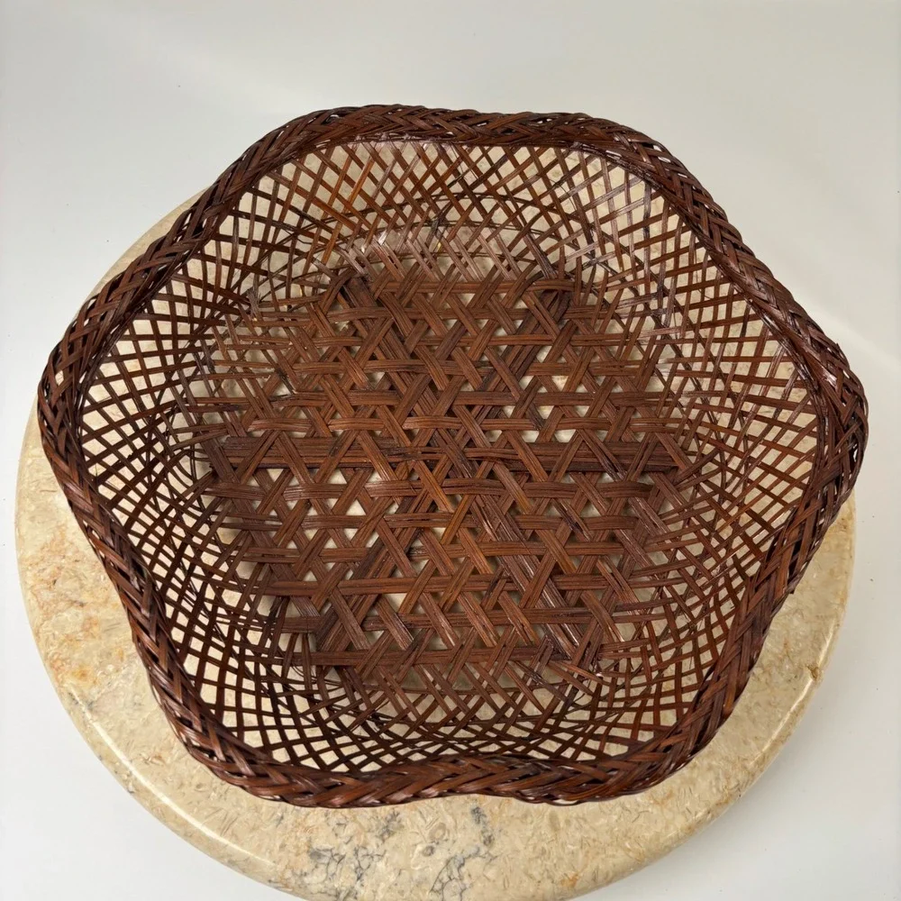 Vintage Woven Bamboo Basket 9